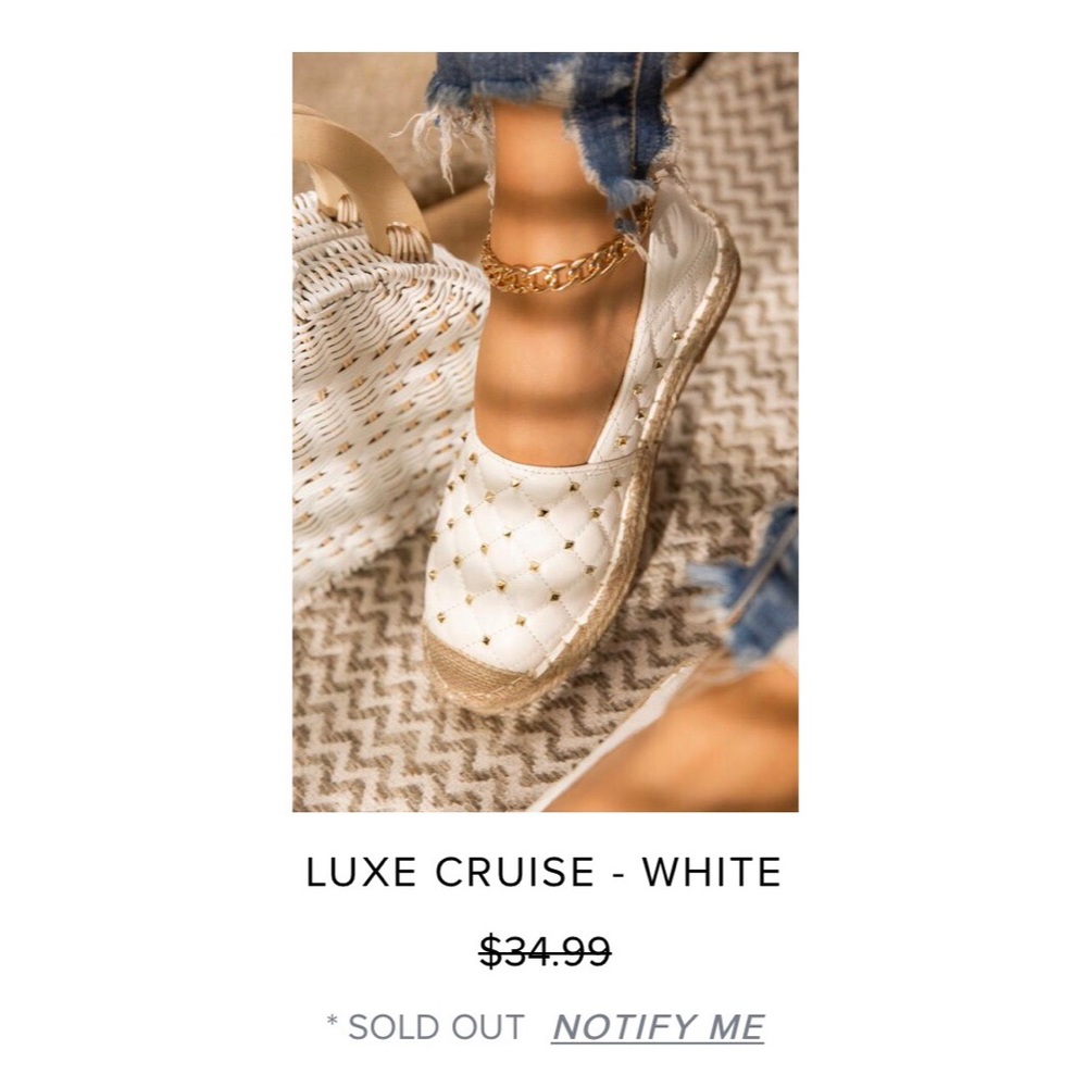 SOLD OUT Miss Lola Luxe Cruise Studded Espadrille